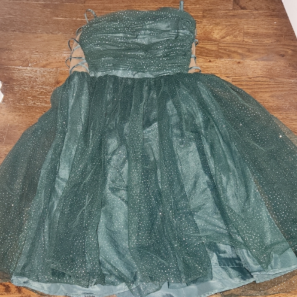 Elegant Green Teens Dress